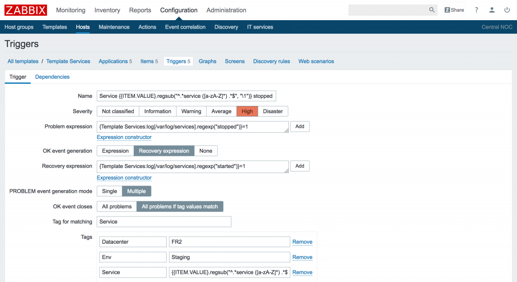 nouveautés de la supervision zabbix Corrélation d’événements