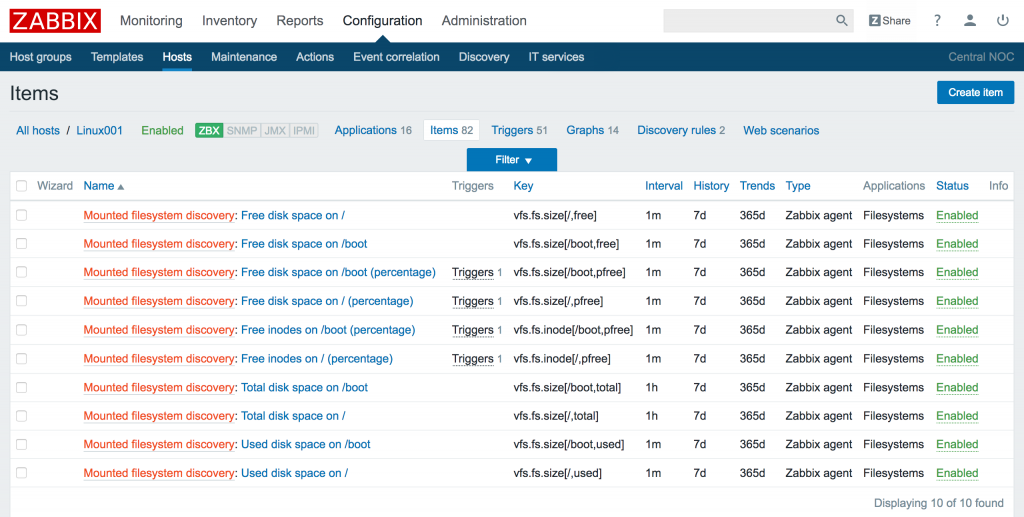 nouveautés de la supervision zabbix règles de découverte 