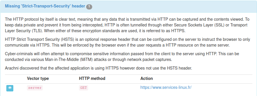 hsts audit de vulnerabilité syloe